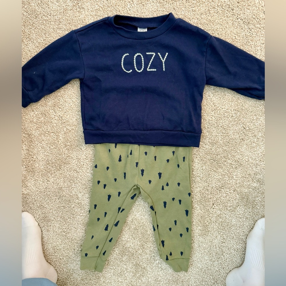 Carter's Child of Mine Baby Boy Outfit Set 18 months - green/ navy
